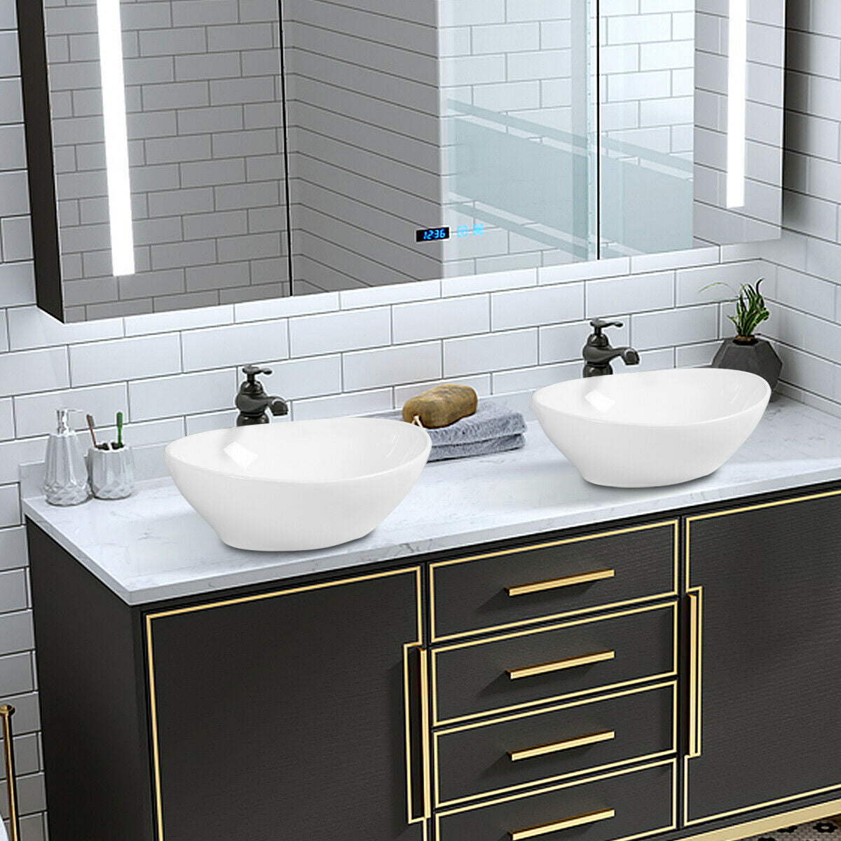 Oval Bathroom Basin Ceramic Vessel Sink