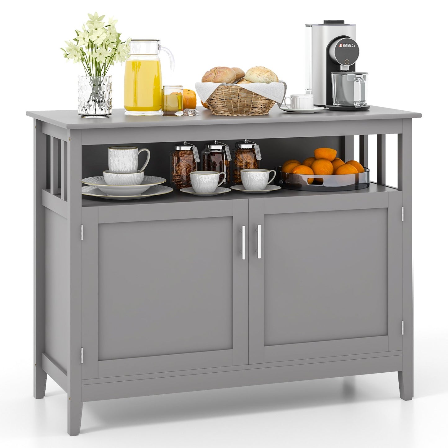 Modern Practical Wooden Kitchen Lockers with Large Storage Space-Black