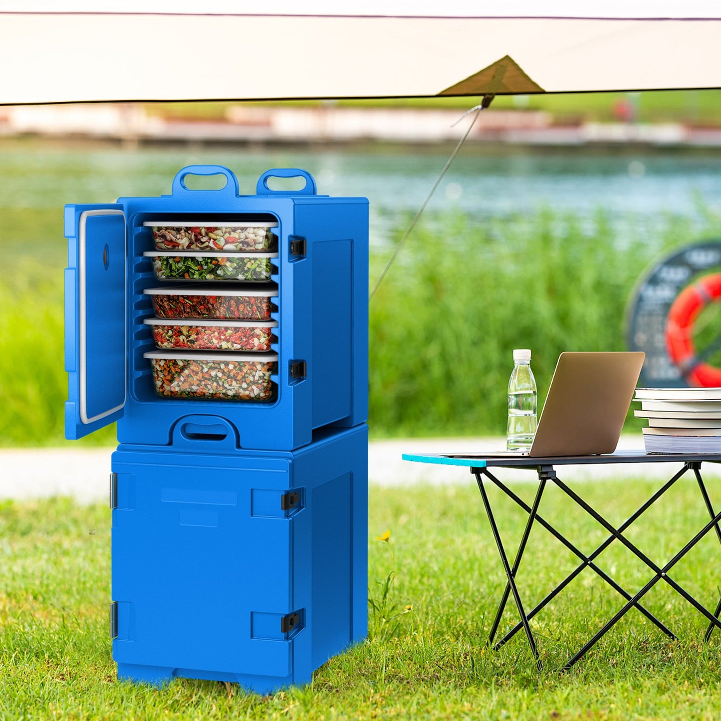 81 Quart Capacity End-loading Insulated Food Pan Carrier-Black