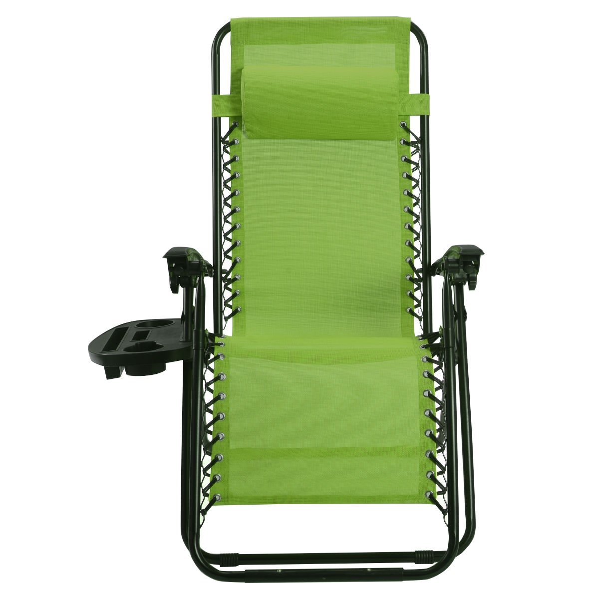 2 Pieces Folding Lounge Chair with Zero Gravity - Beige