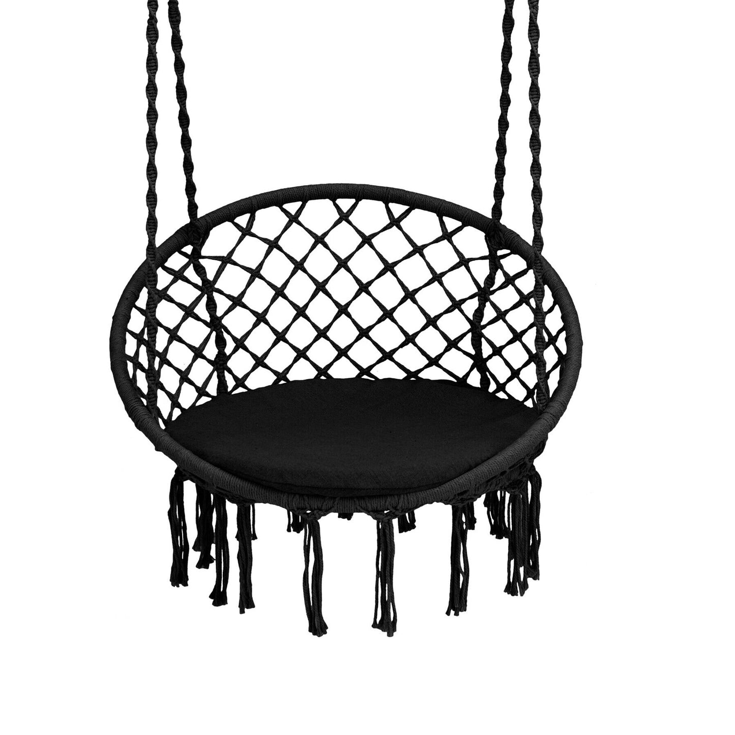 Cushioned Hammock Swing Chair with Hanging Kit-Beige