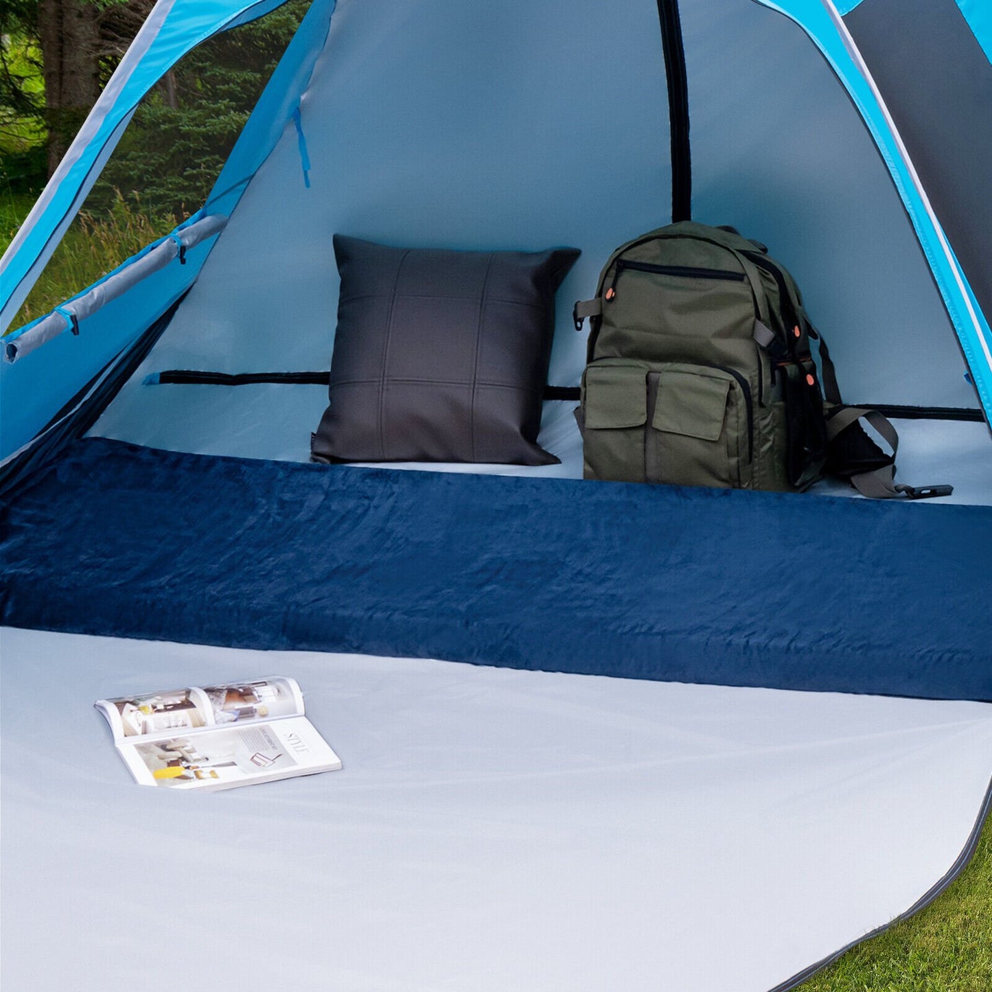 Lightweight Portable Memory Camping Mattress with Carrying Bag-Gray