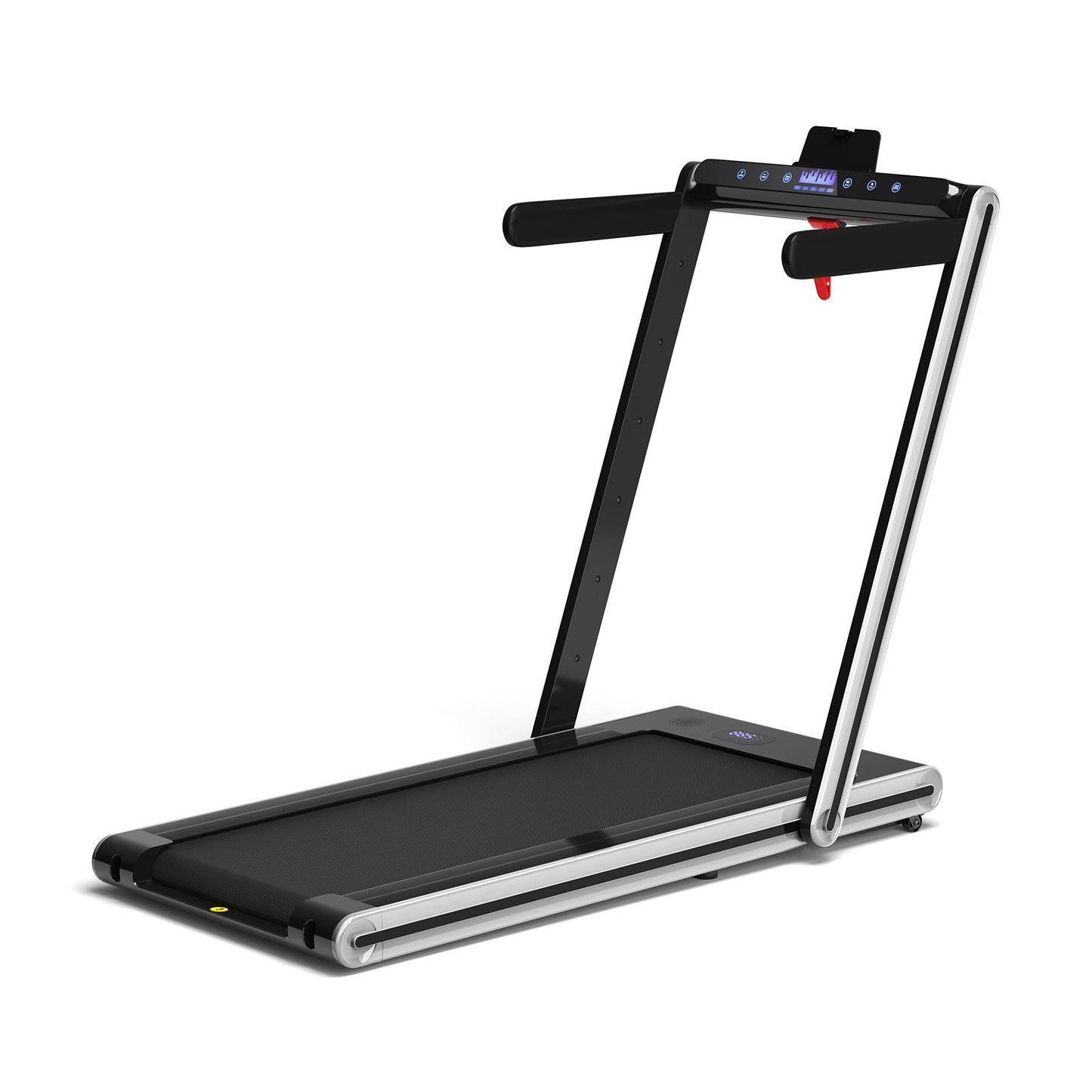 2-in-1 Folding Treadmill 2.25HP Jogging Machine with Dual LED Display-Black