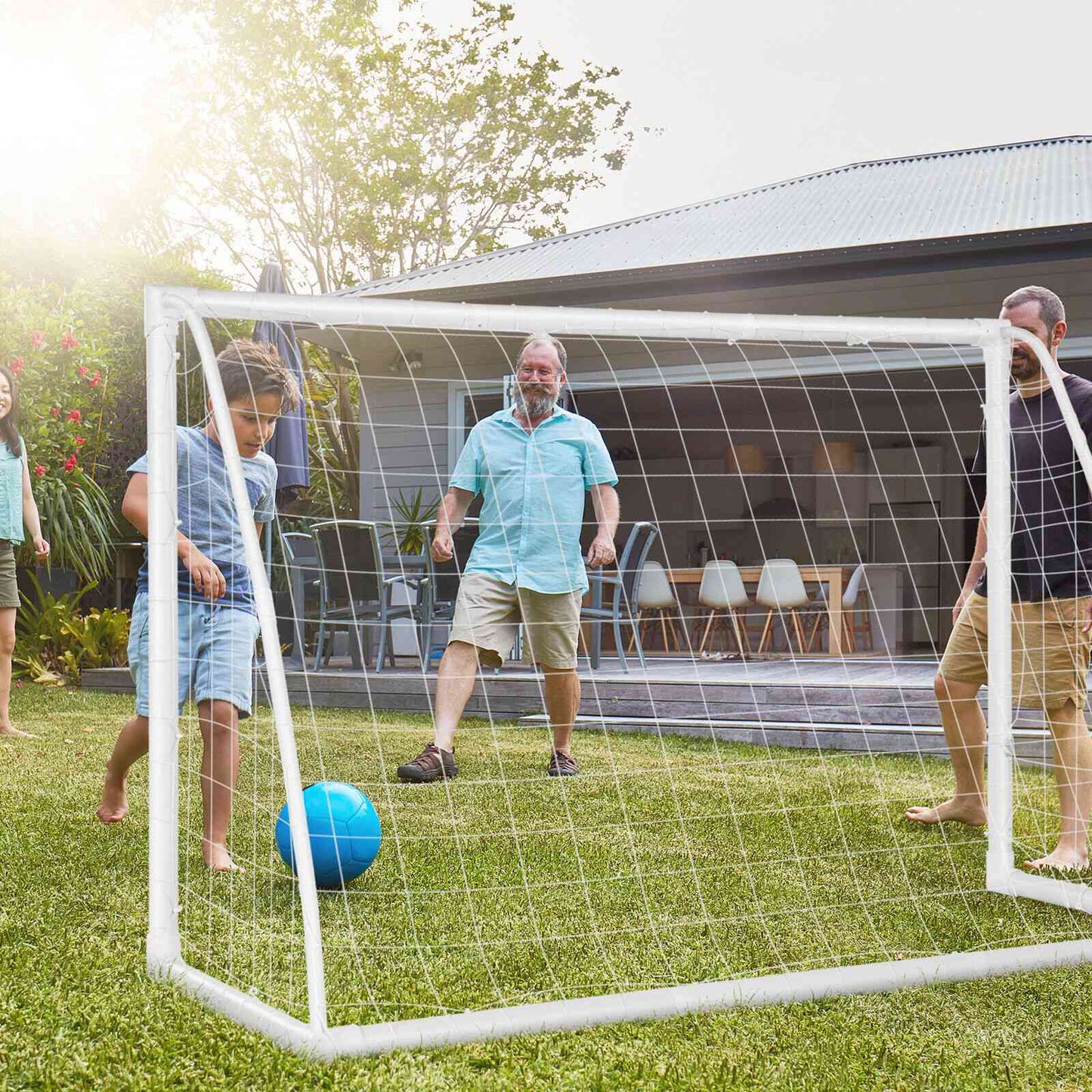 12 x 6 Feet Soccer Goal with Strong PVC Frame and High-Strength Netting