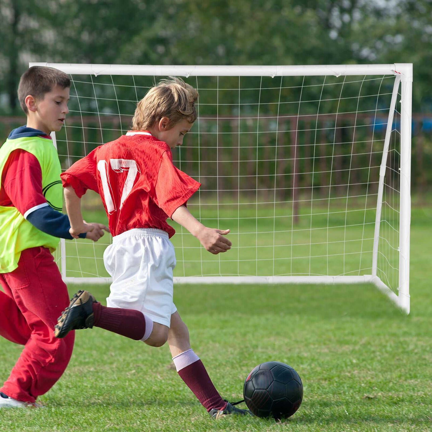 12 x 6 Feet Soccer Goal with Strong PVC Frame and High-Strength Netting