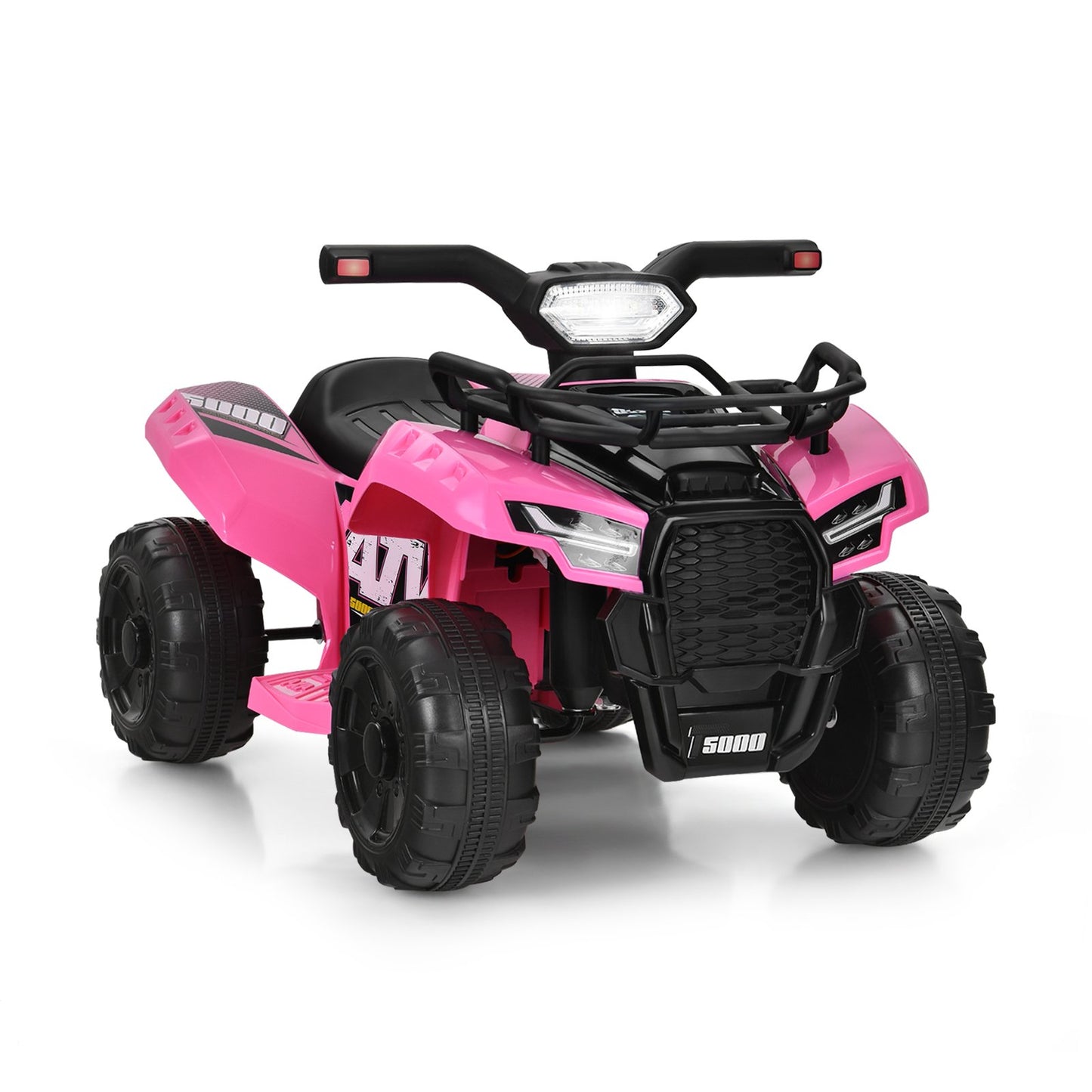 6V Kids ATV Quad Electric Ride On Car with LED Light and MP3-Solid Black