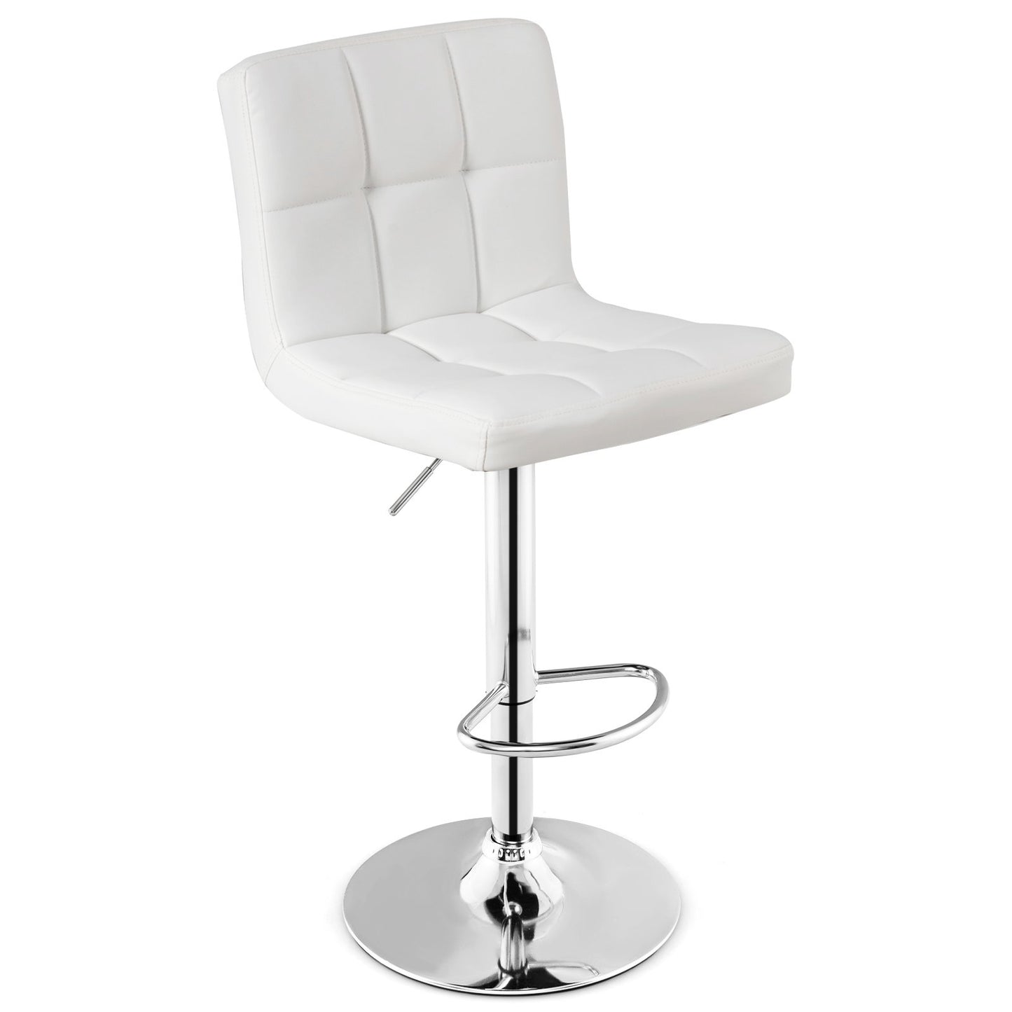 Adjustable Swivel Bar Stool with PU Leather-Black