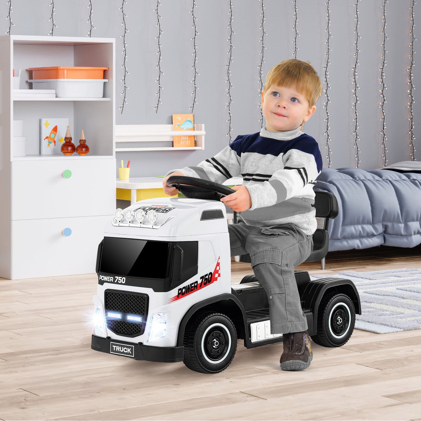 6V Kids Electric Ride-on Truck with Height Adjustable Seat-Pink