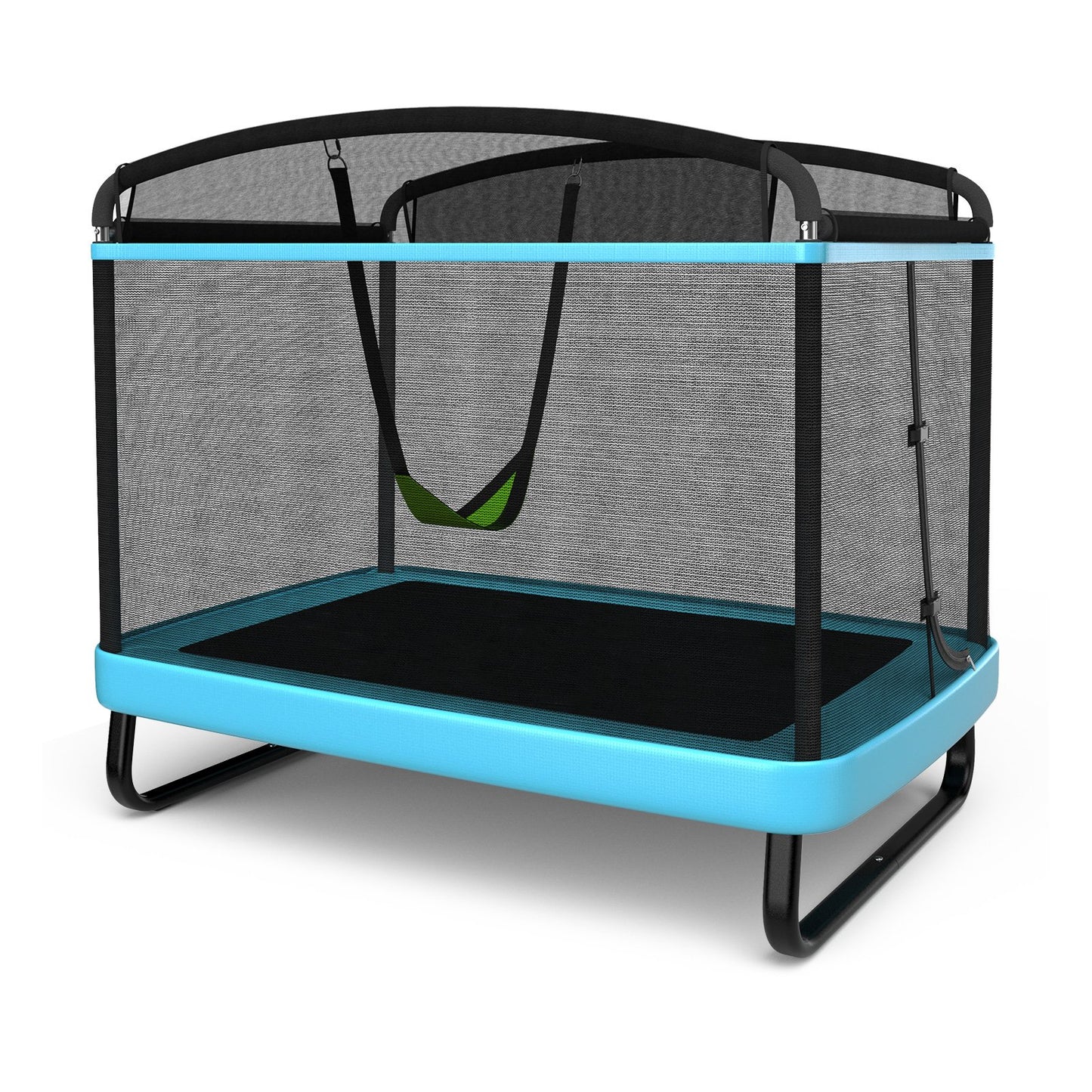 6 Feet Kids Entertaining Trampoline with Swing Safety Fence-Navy