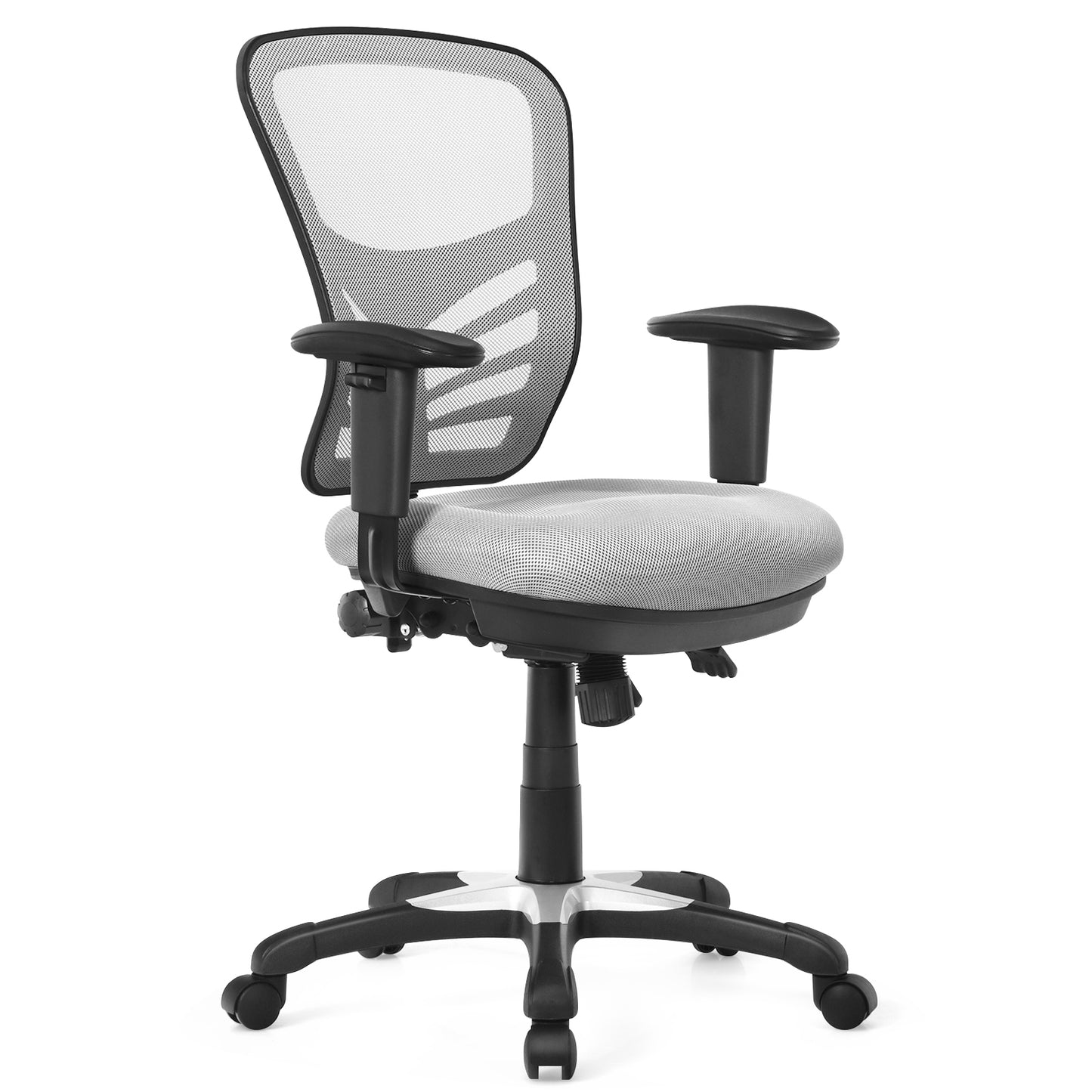 Ergonomic Mesh Office Chair with Adjustable Back Height and Armrests-Black