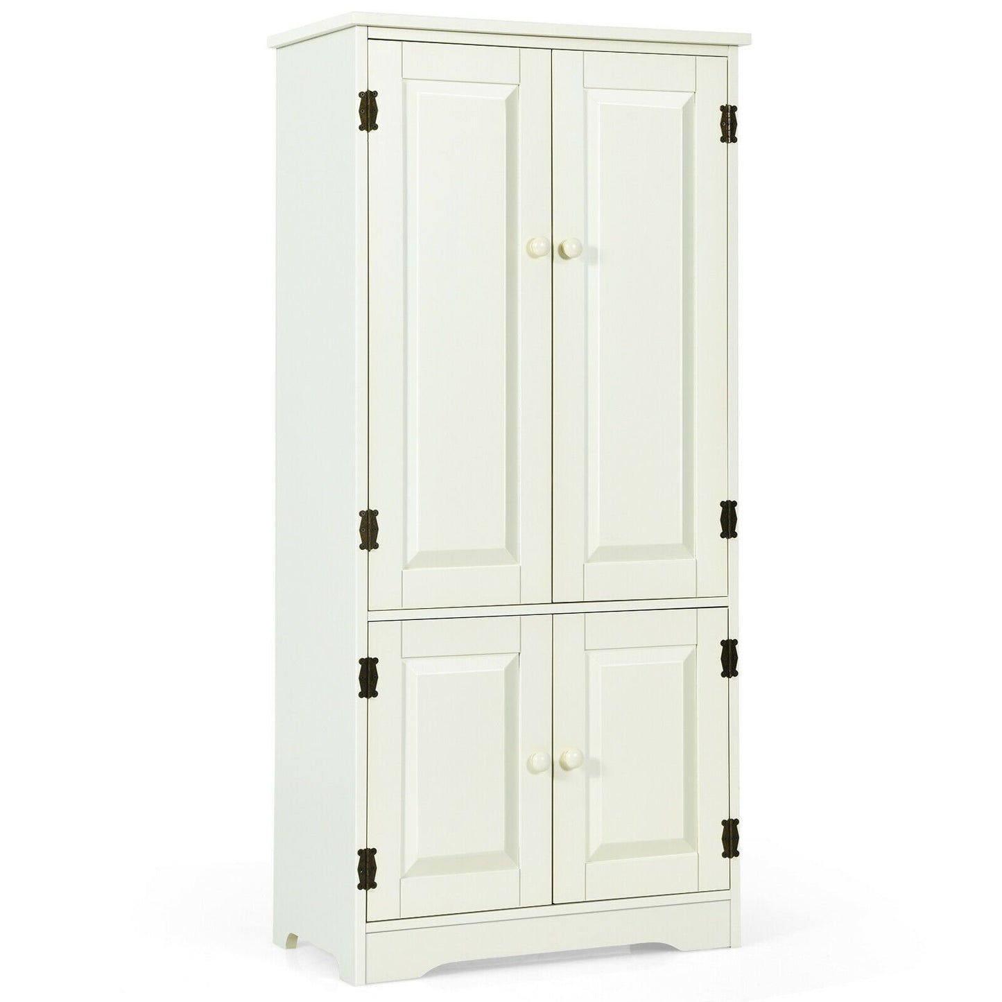 Accent Floor Storage Cabinet with Adjustable Shelves Antique 2-Door-Black