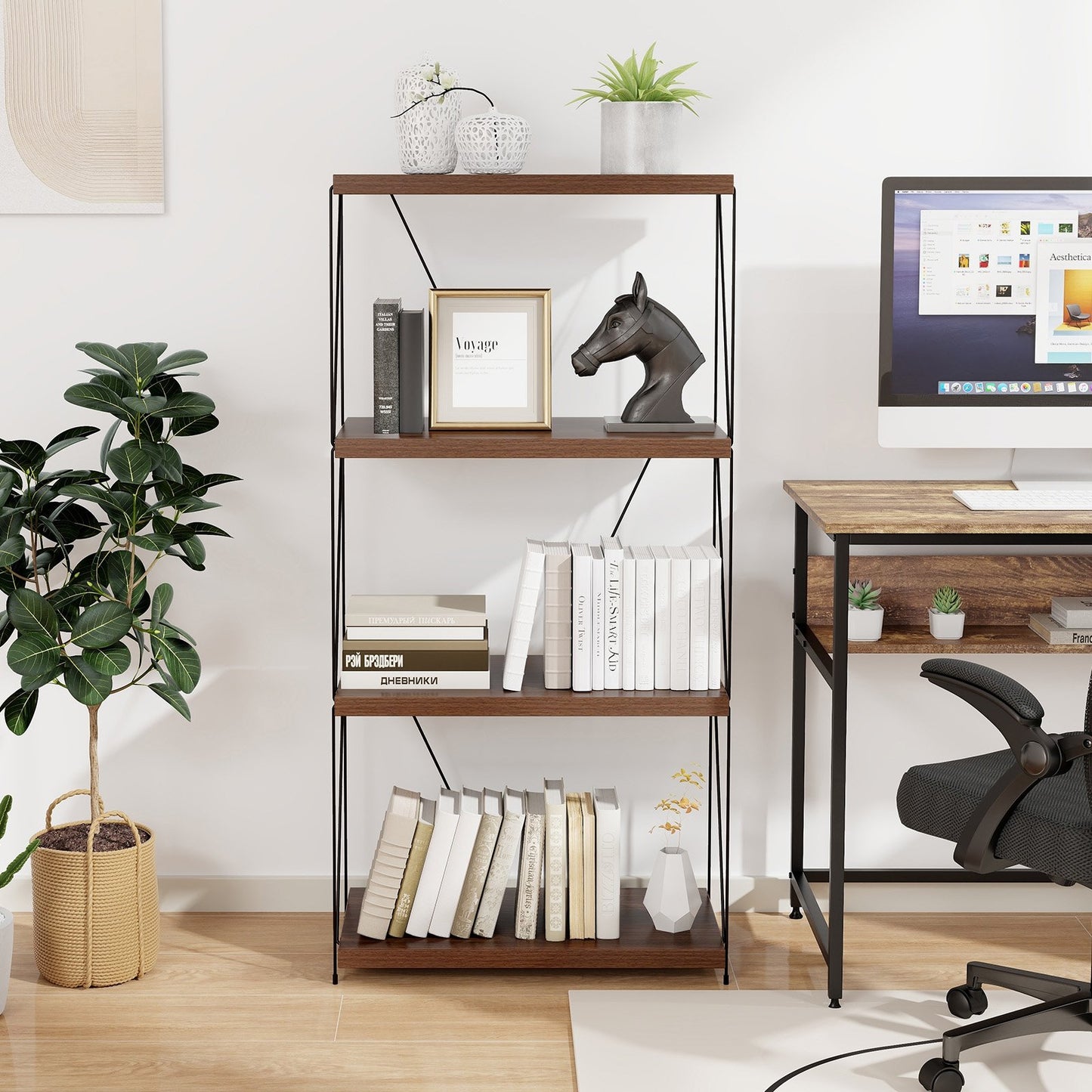 2/3/4/5-Tier Multipurpose Display Rack with Metal Frame-34 inches