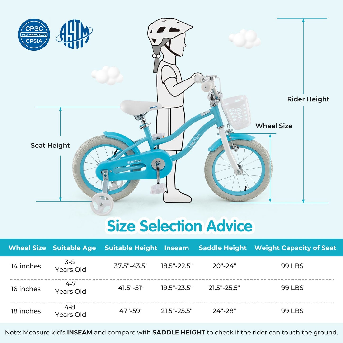 14/16/18 Inch Kids Bike with Dual Brakes and Adjustable Seat-16 inches