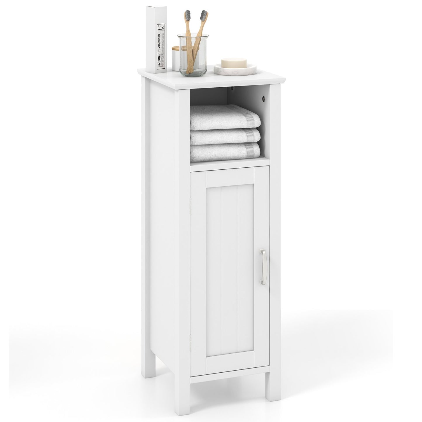 Bathroom Storage Organizer with 2-Tier Cabinet-Black