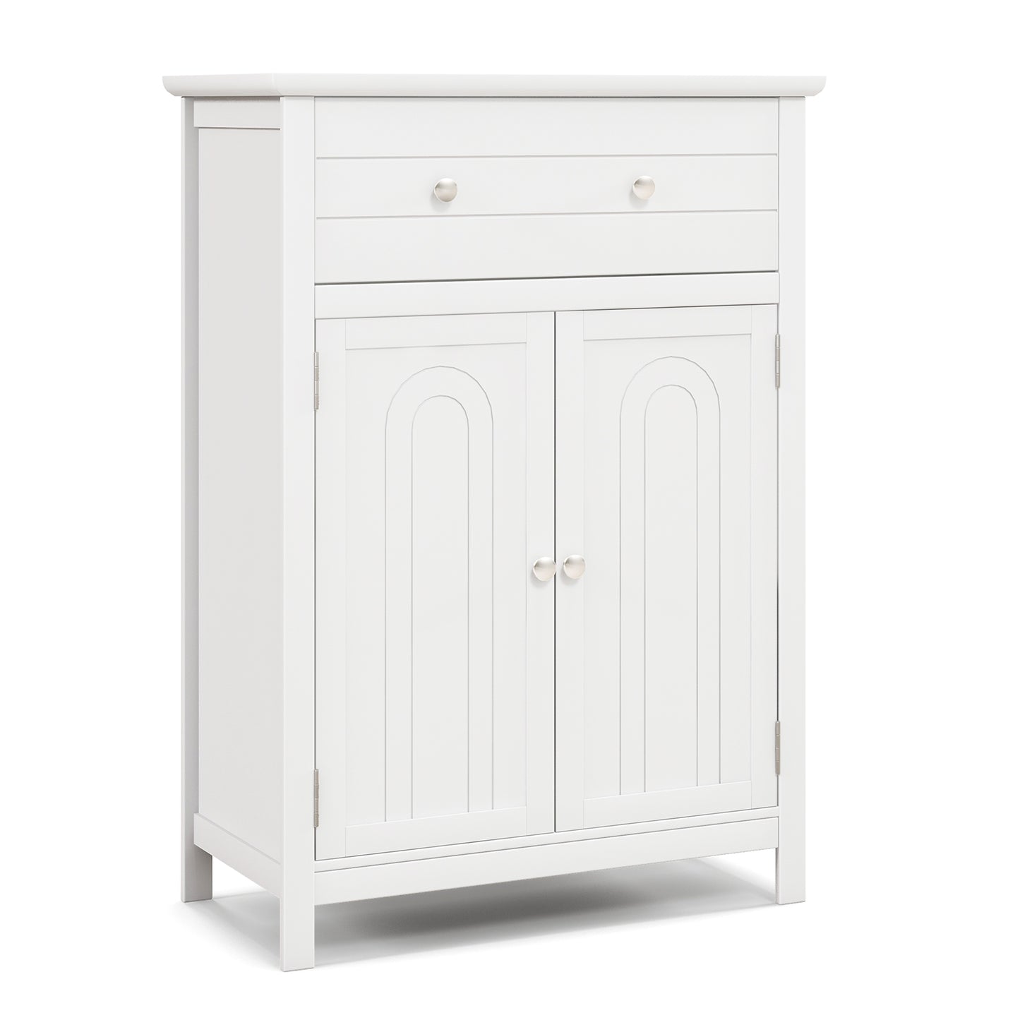 2-Door Freestanding Bathroom Cabinet with Drawer and Adjustable Shelf-Black
