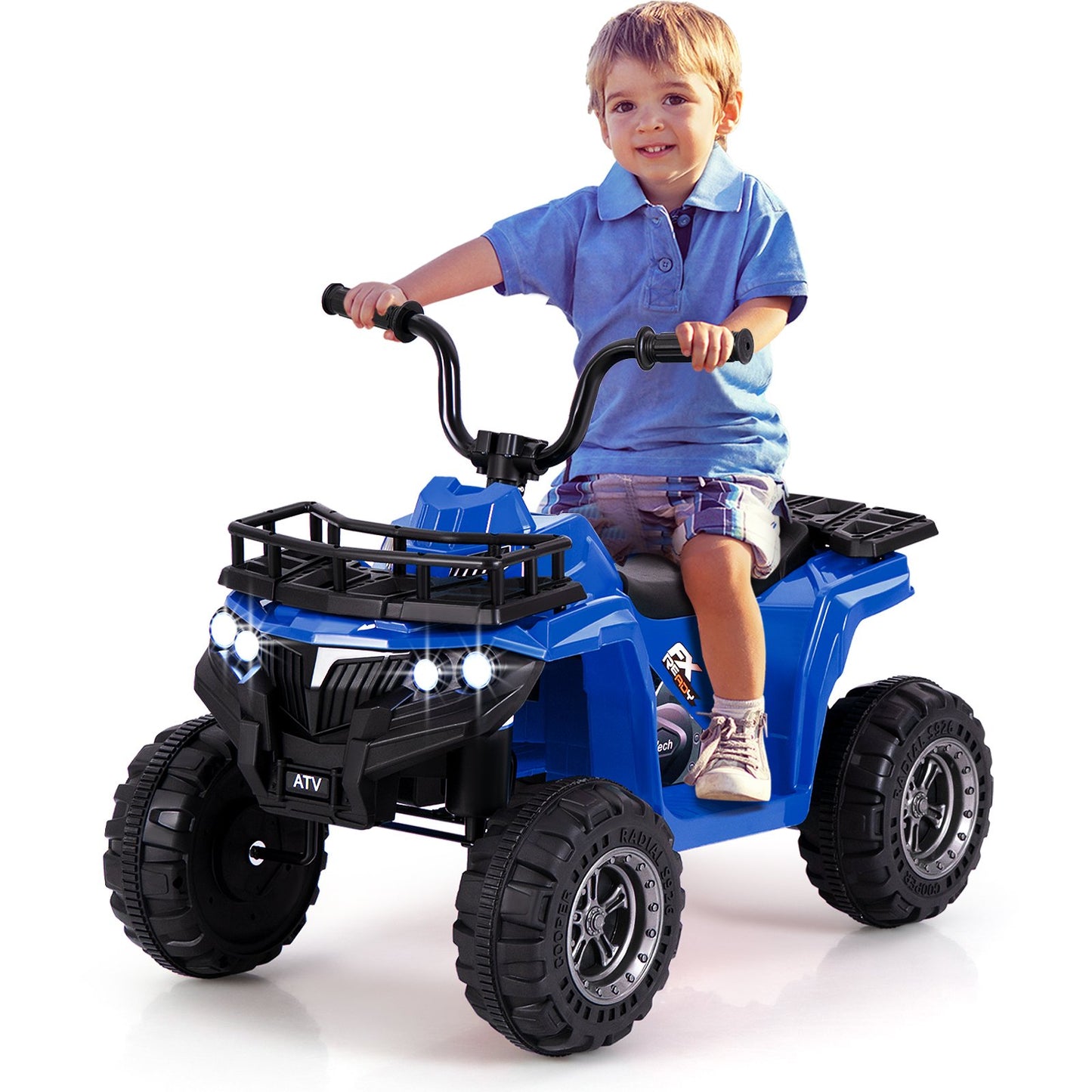6V Kids Ride On Electric ATV with LED Headlights and MP3 Player-Black