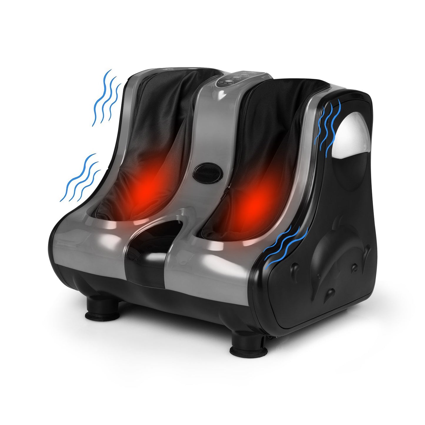 Foot and Calf Massager with Heat Vibration Deep Kneading and Shiatsu-Black