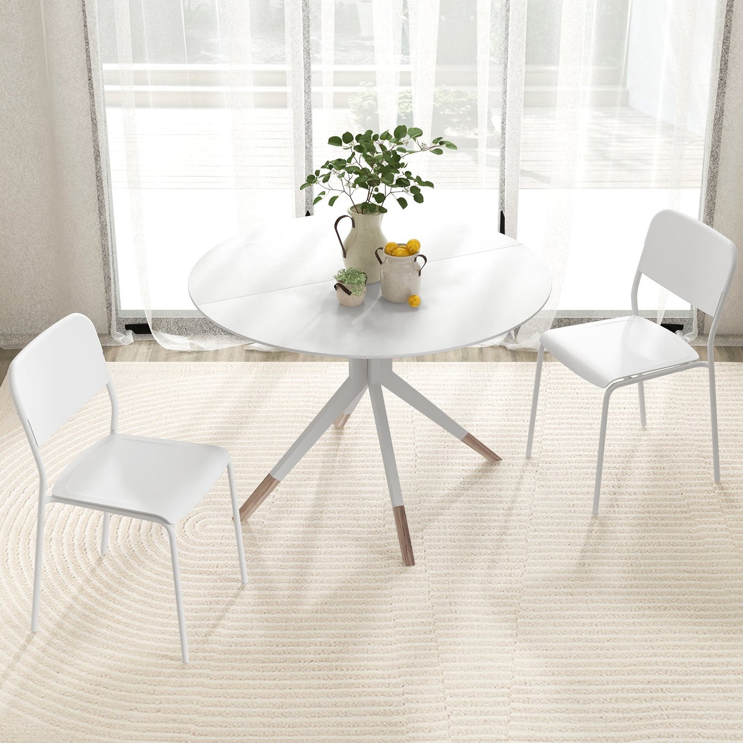 Modern Dining Chairs Set of 4 with Tilted Backrest and Sturdy Metal Legs-Black