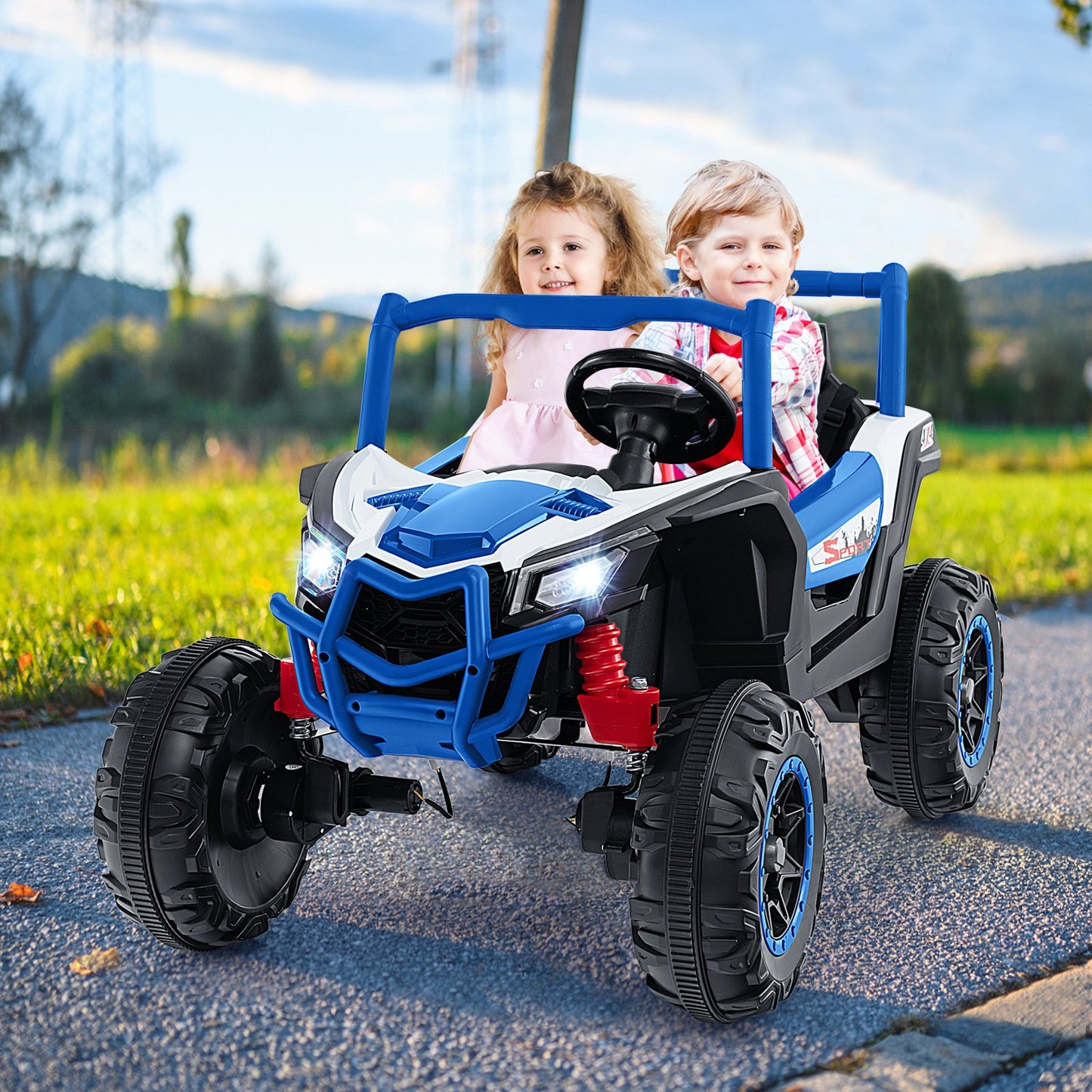 2-Seater Kids Ride on UTV with 2.4G Remote Control for over 3 Years Old Children-Black