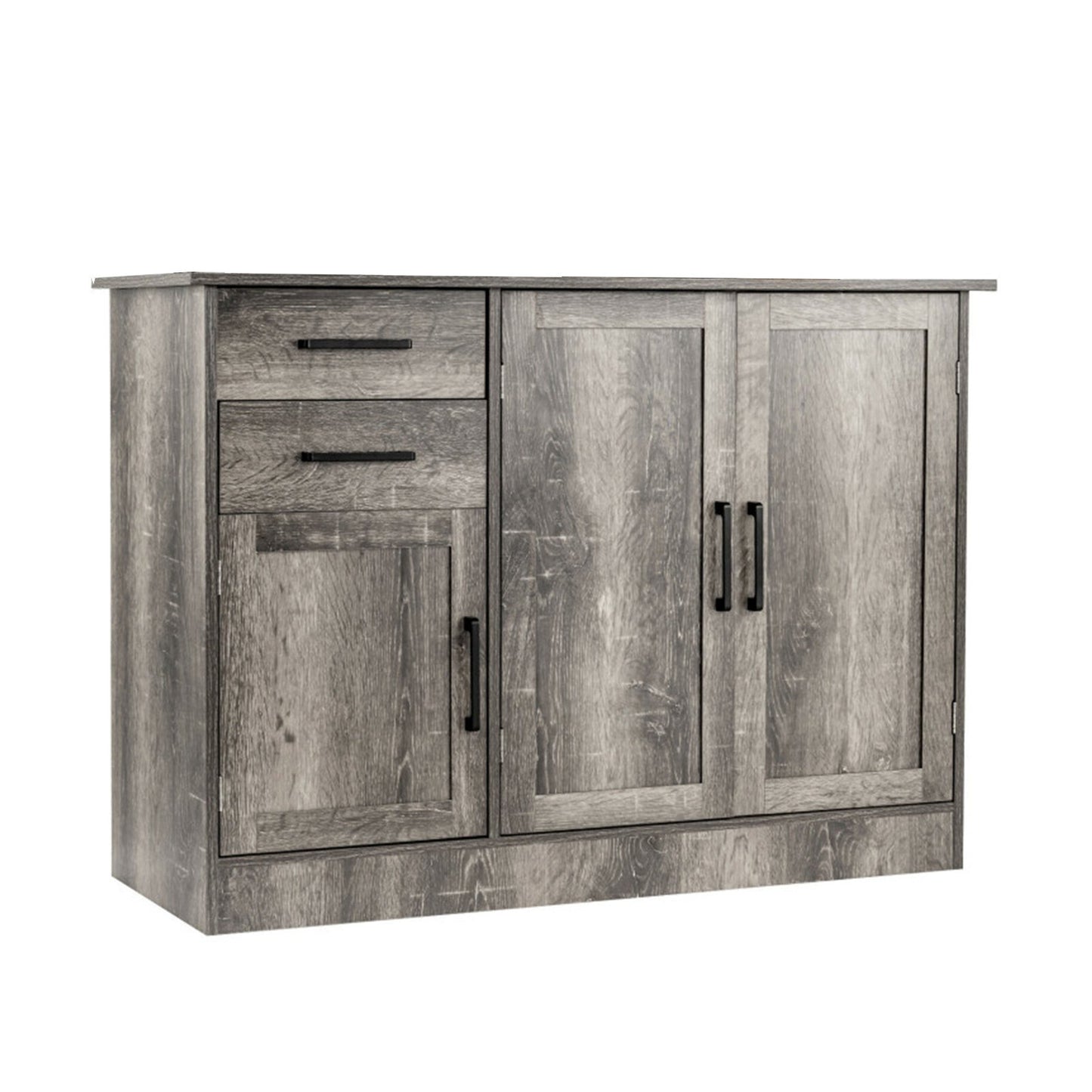 Buffet Storage Cabinet with 2-Door Cabinet and 2 Drawers-Black