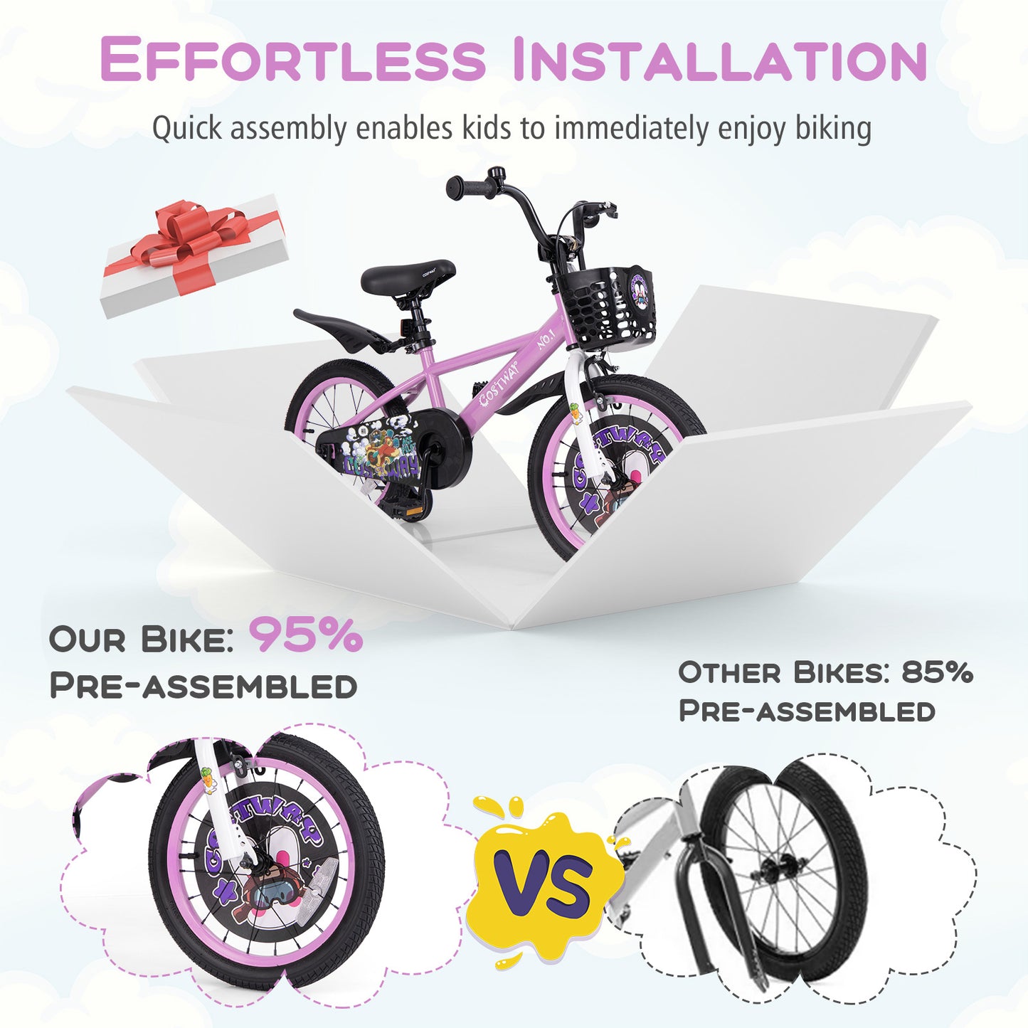 16 Inch Kids Bike for 4-8 Years Old Sport Bicycle with Adjustable Handlebar and Saddle-16 inches
