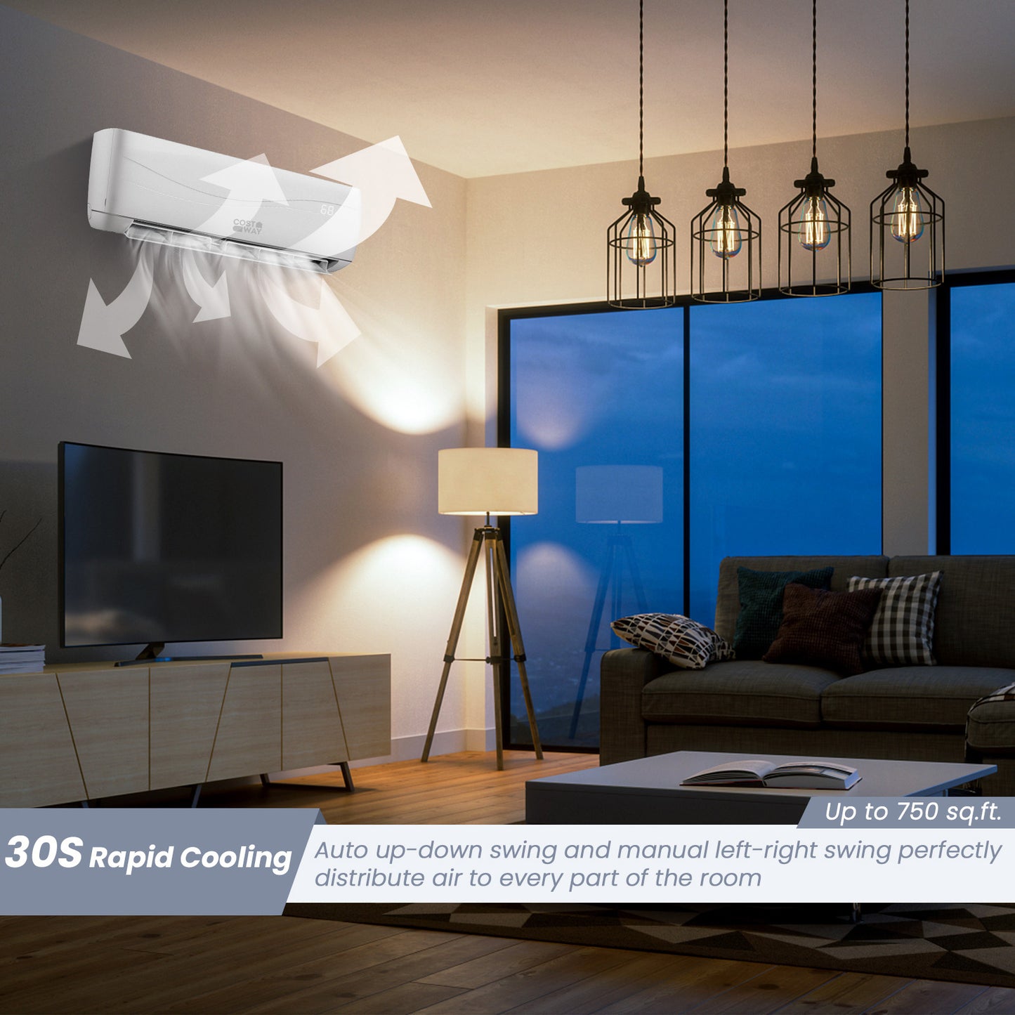 12000 BTU 17 SEER2 208-230V Ductless Mini Split Air Conditioner and Heater