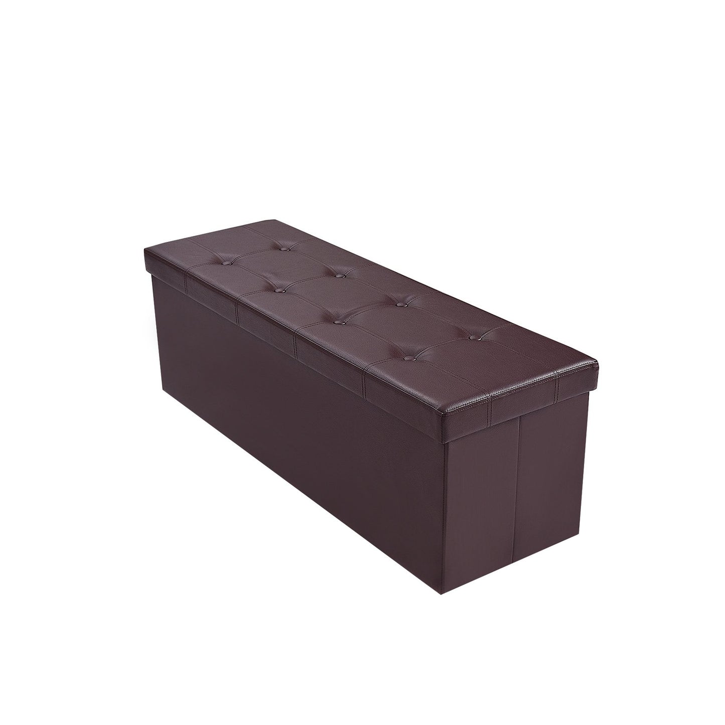 45 Inches Large Folding Ottoman Storage Seat-Black