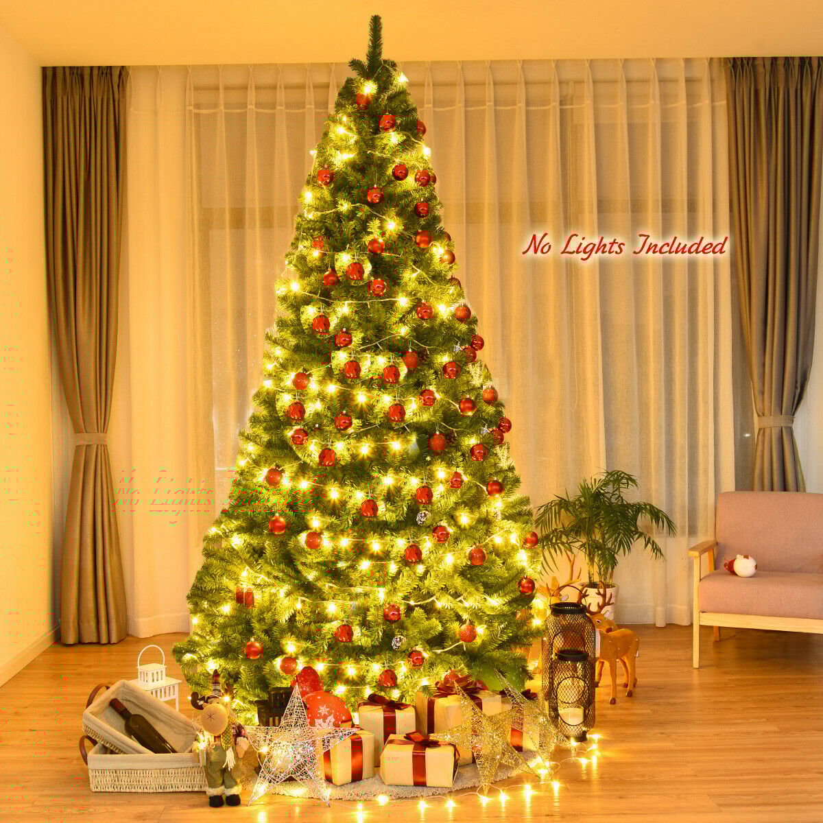 Premium Artificial Hinged PVC Christmas Tree with Metal Stand-6 ft