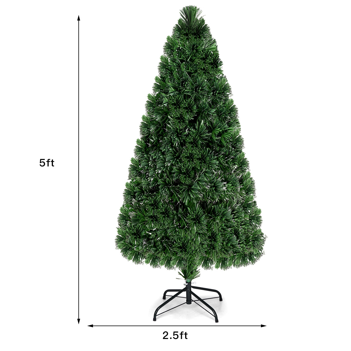 Artificial Pre-Lit Fiber Optic PVC Christmas Tree-5 ft