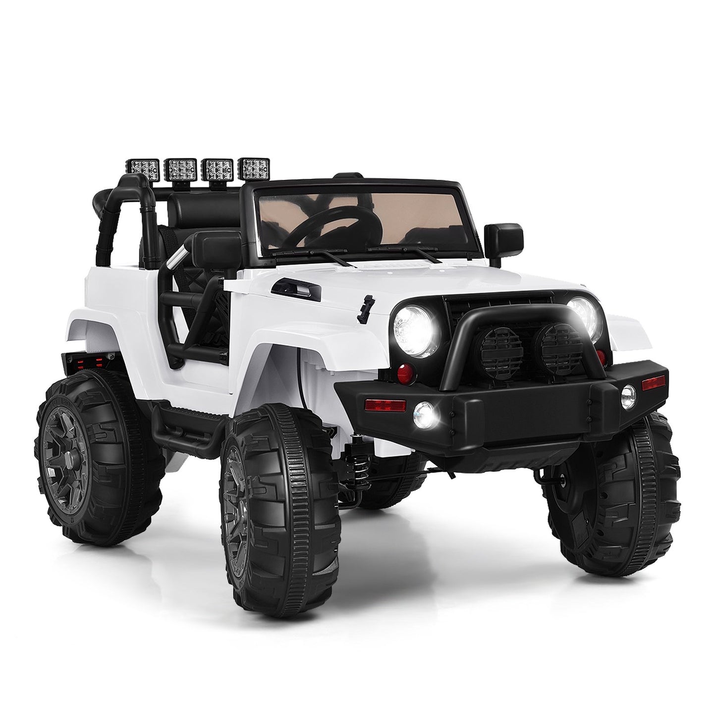 12V Kids Remote Control Riding Truck Car with LED Lights-Pink