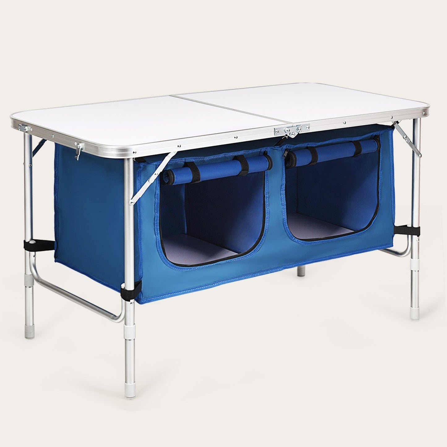 Height Adjustable Folding Camping Table-Blue