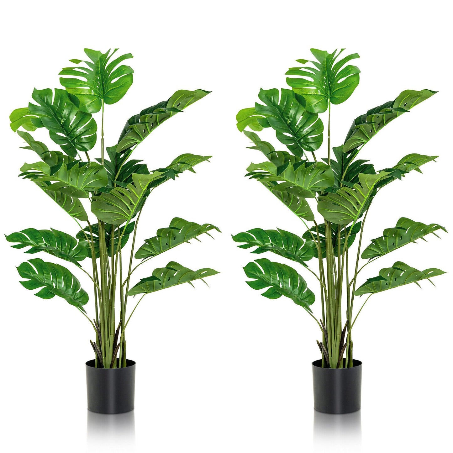 2 Pieces 5 Feet Artificial Monstera Tree Set