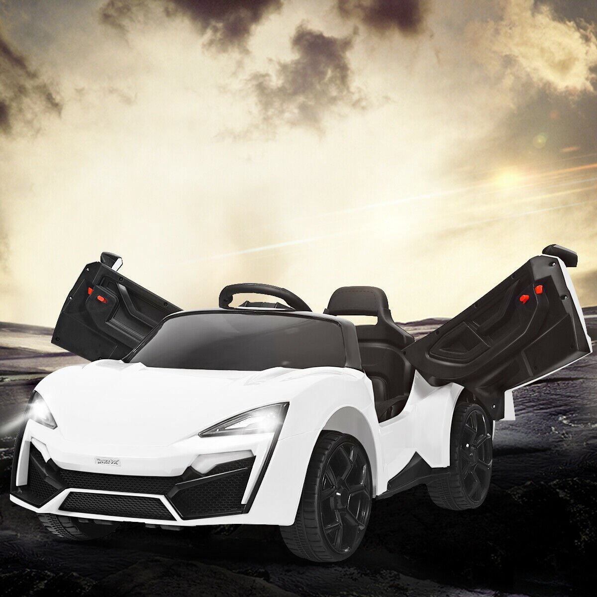 12V 2.4G RC Electric Vehicle with Lights-Black