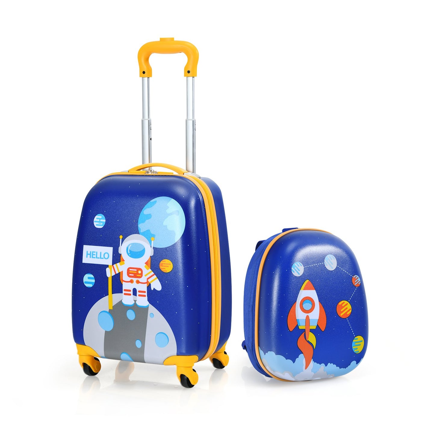 2 Pieces ABS Kids Suitcase Backpack Luggage Set