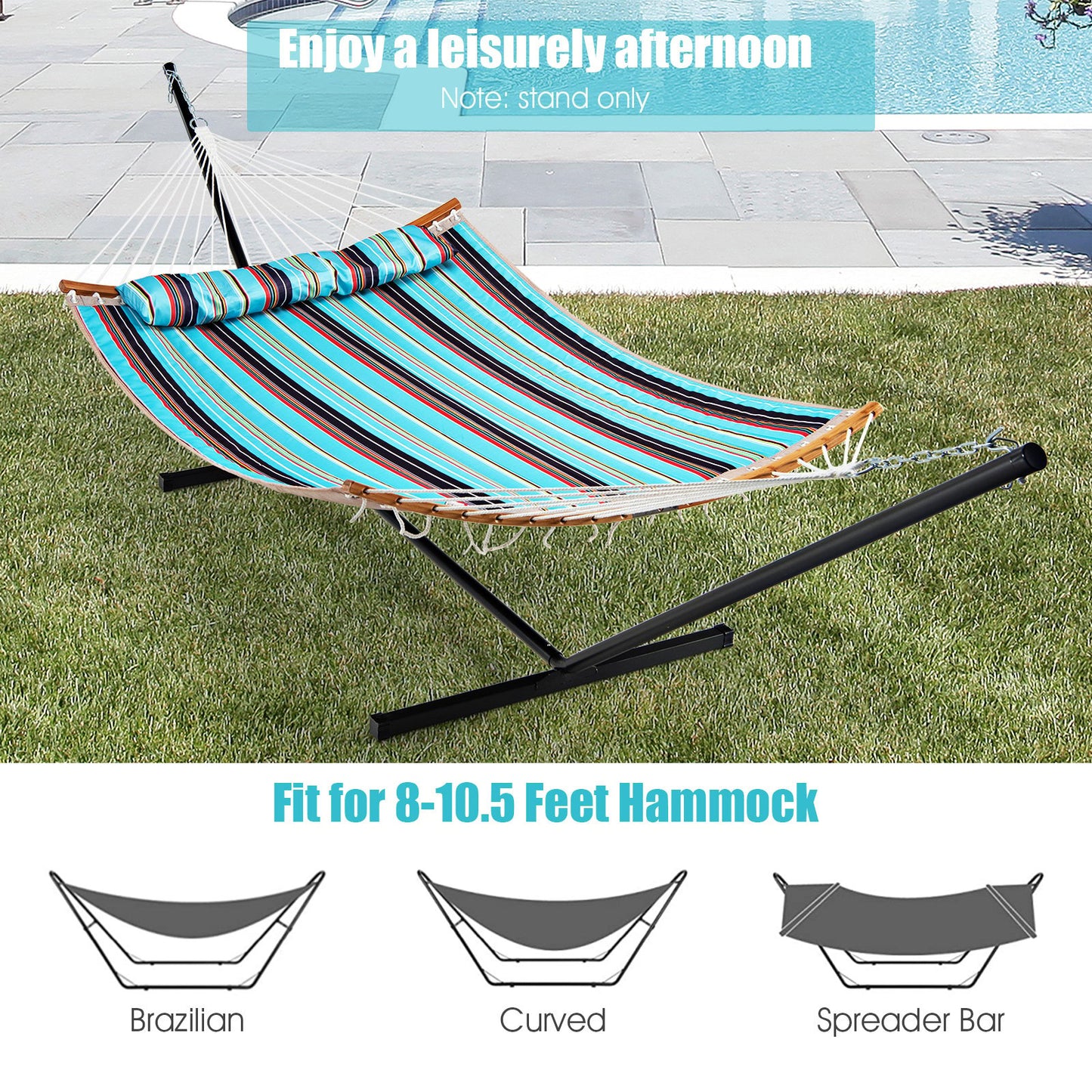 2-Person Heavy-Duty Hammock Stand with Storage Bag