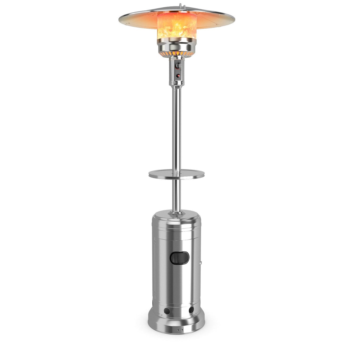Outdoor Heater Propane Standing LP Gas Steel with Table and Wheels-Black