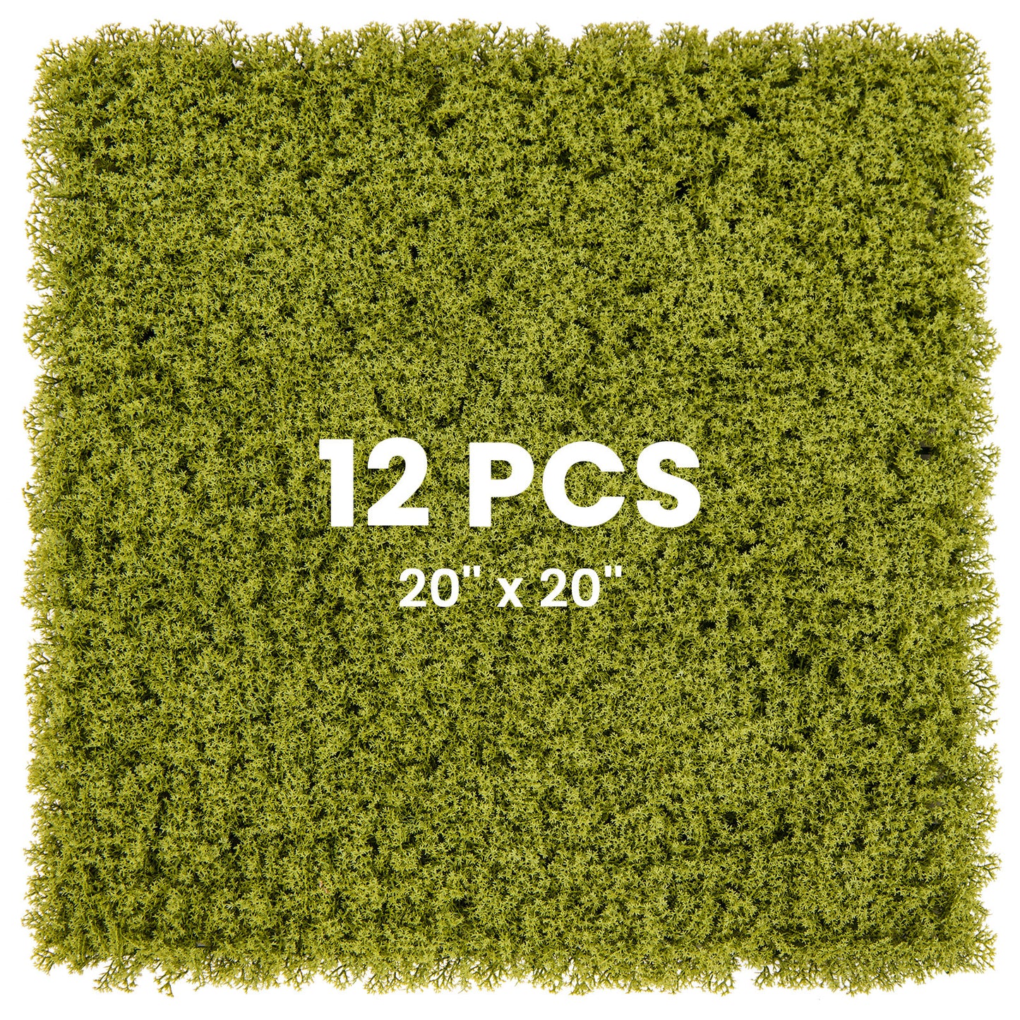 12 Pieces 20 x 20 inches Artificial Grass Wall Panels for Garden Yard Balcony-Green