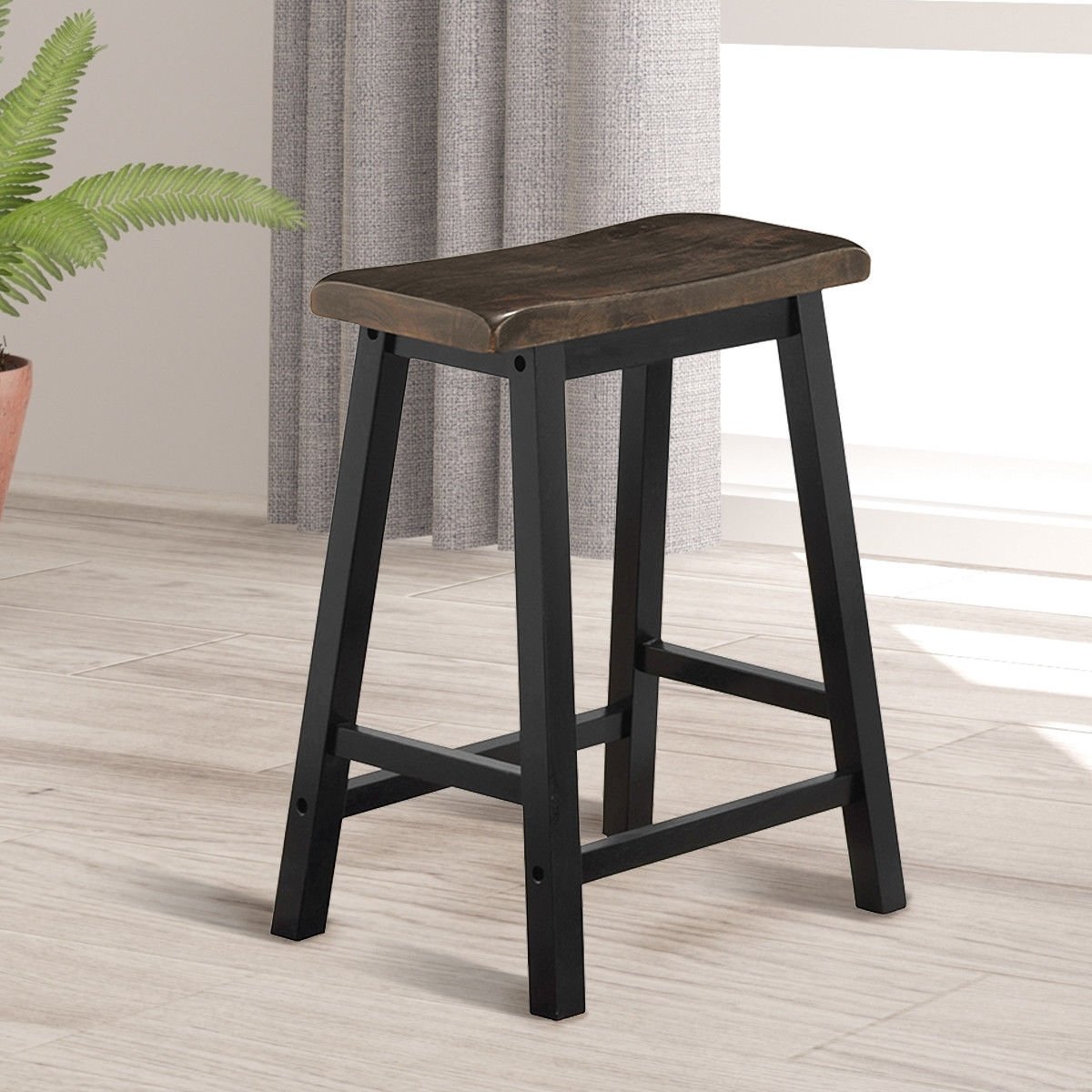 24 Inch Height Set of 2 Home Kitchen Dining Room Bar Stools-Coffee