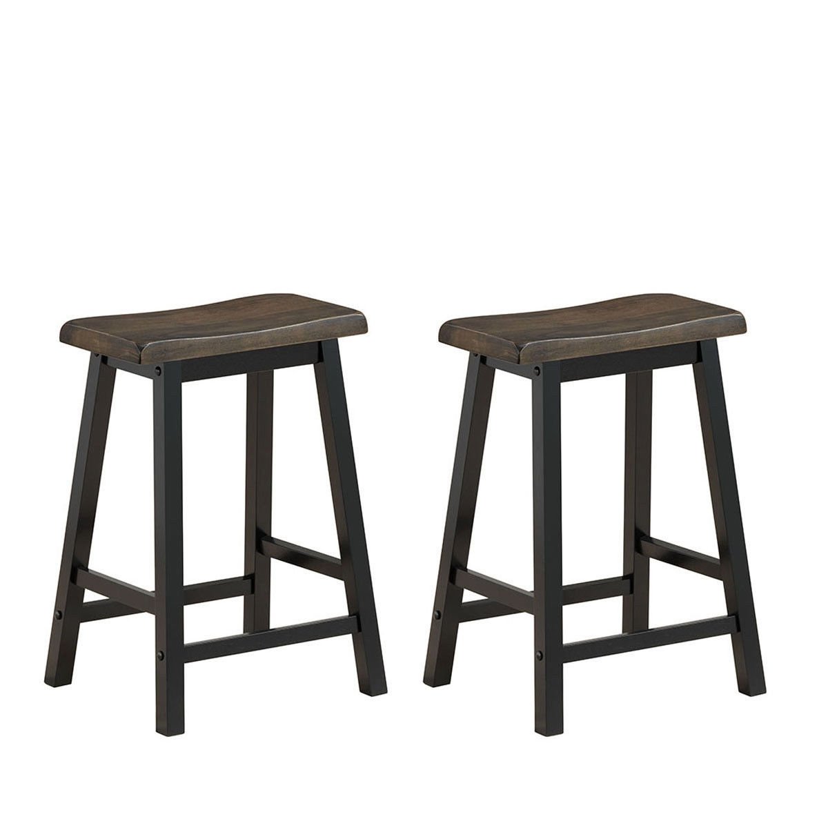 24 Inch Height Set of 2 Home Kitchen Dining Room Bar Stools-Coffee