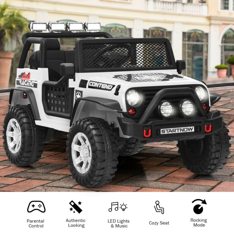 12V Kids Electric Ride On Truck with Remote Control and Operation Lever-Black