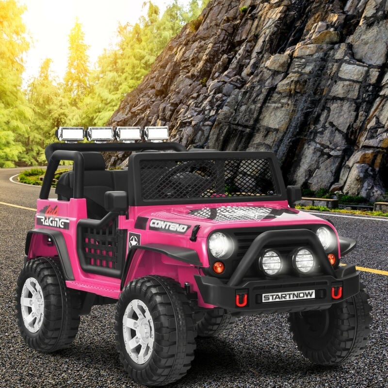 12V Kids Electric Ride On Truck with Remote Control and Operation Lever-Black