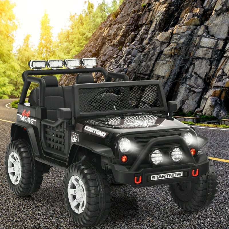 12V Kids Electric Ride On Truck with Remote Control and Operation Lever-Black