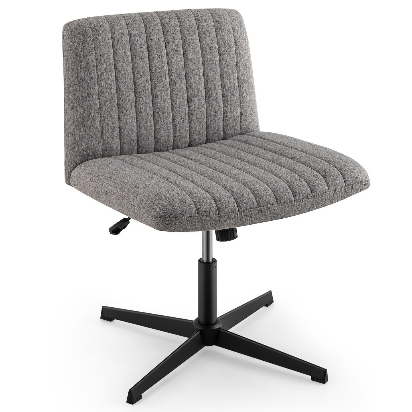 Criss Cross Legged Chair No Wheels 120° Rocking Adjustable Height-Beige