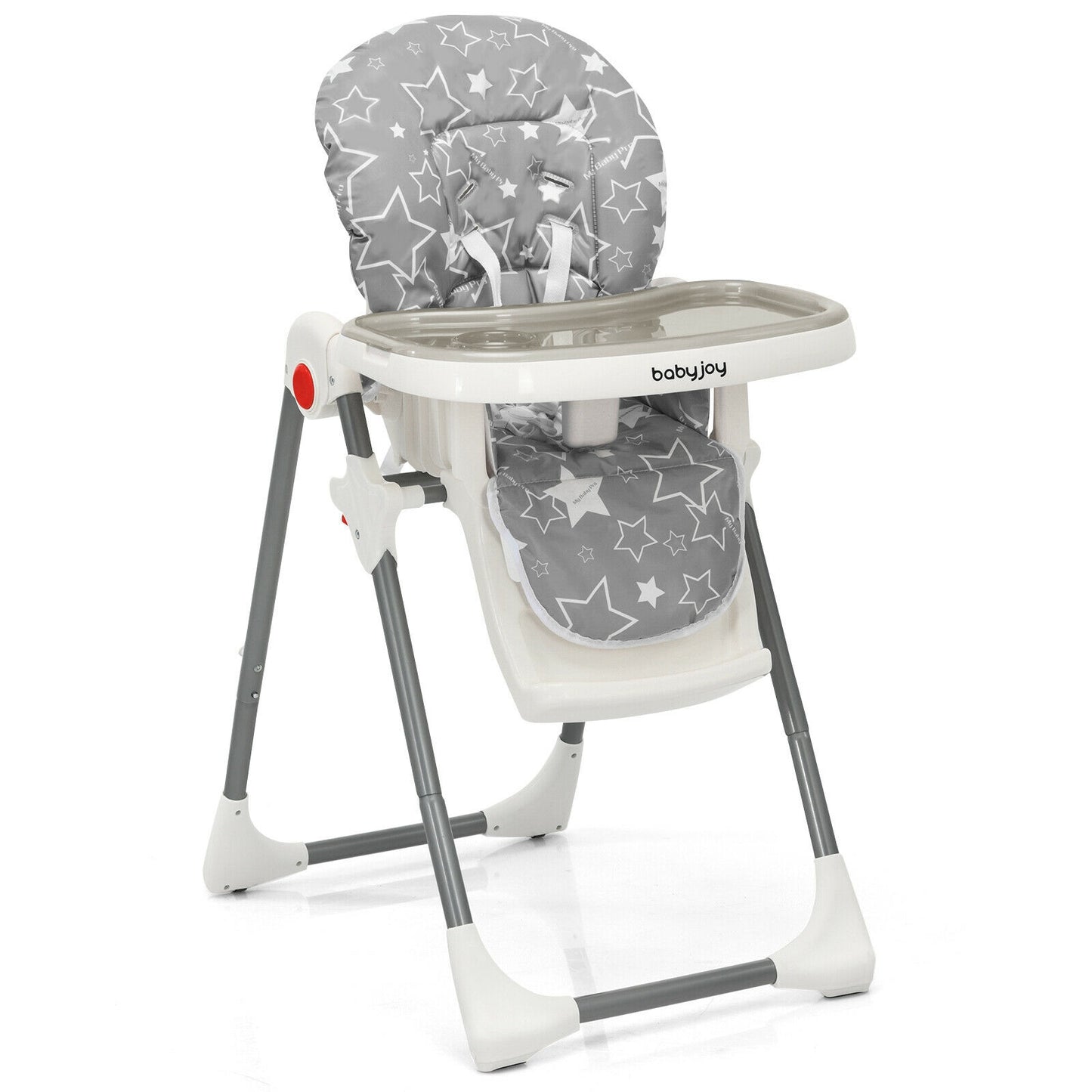 Folding Baby High Dining Chair with 6-Level Height Adjustment-Beige
