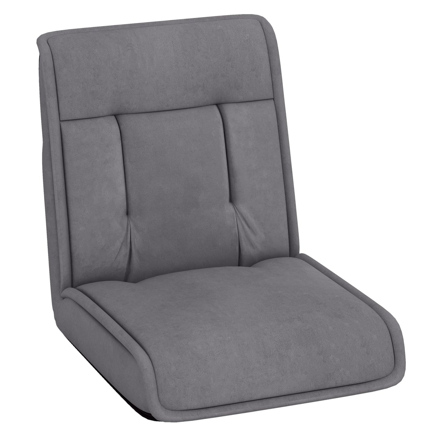 Folding Floor Chair Convertible Lazy Chair with 14-Poistion Adjustable Backrest-Black