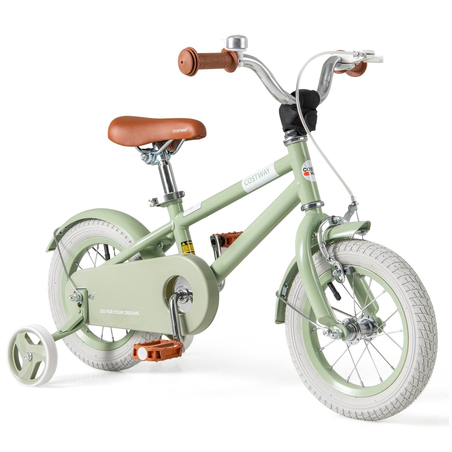 Kids Bike with Adjustable Handlebar and Saddle Green-14 Inches