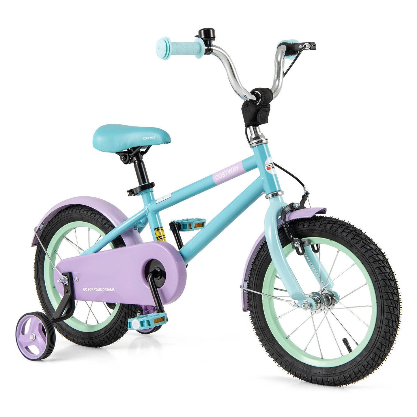 Kids Bike with Adjustable Handlebar and Saddle Purple-18 Inches