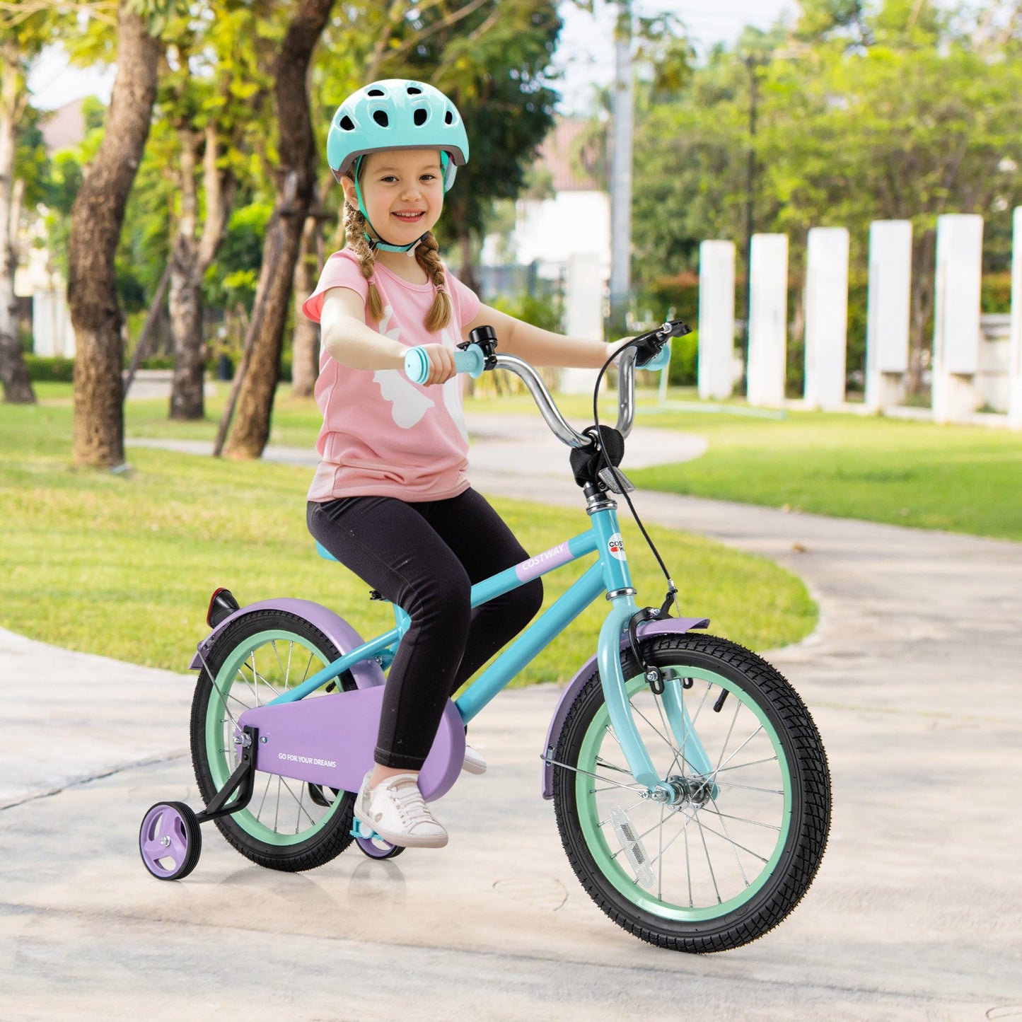 Kids Bike with Adjustable Handlebar and Saddle Purple-18 Inches