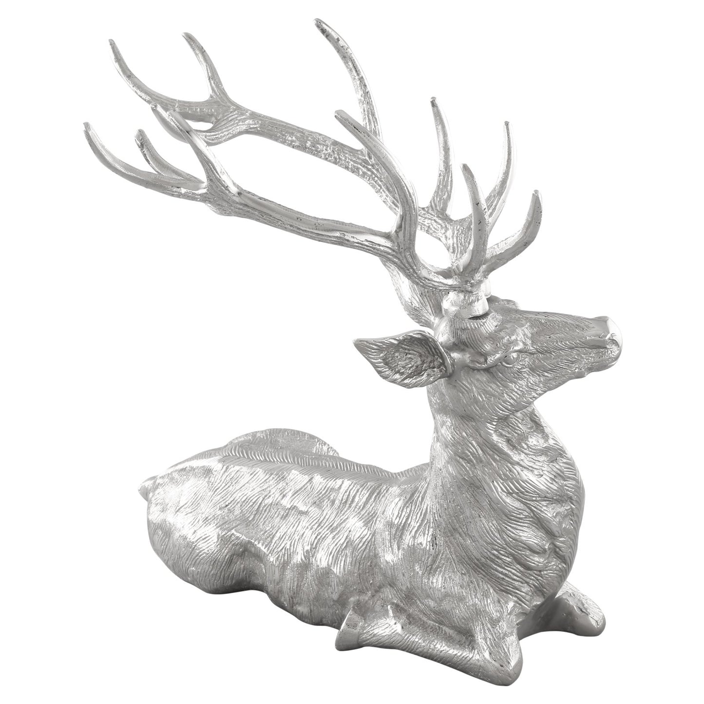 Standing Reindeer Statue Aluminum Deer Sculpture for Indoors Christmas Decor-Black