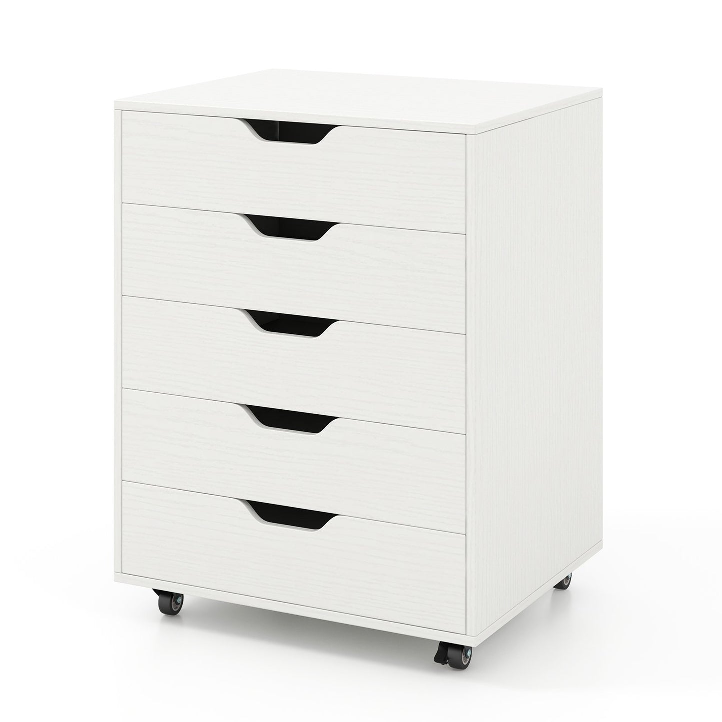 5 Drawer Mobile File Cabinet with Wheels for Living Room-Black